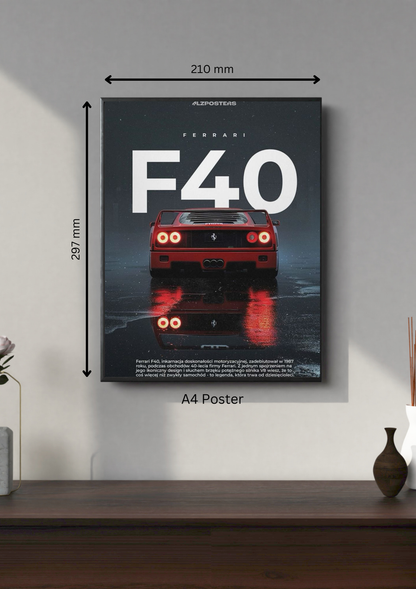 Ferrari F40 #1 | Supercar Poster