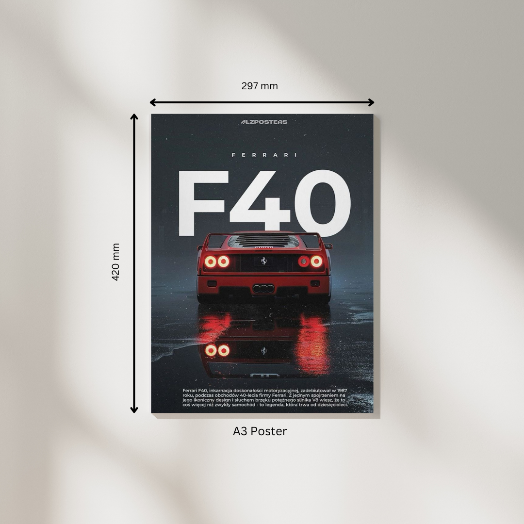 Ferrari F40 #1 | Supercar Poster