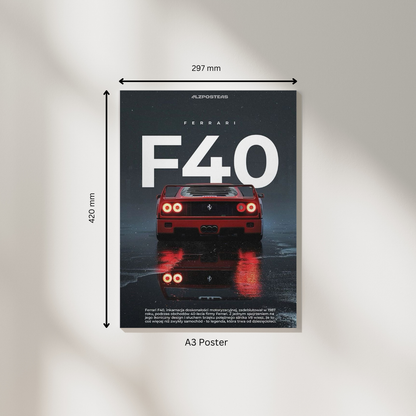 Ferrari F40 #1 | Supercar Poster